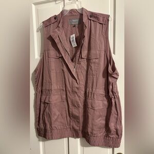 Torrid Women’s Plus Twilight Mauve Tencel Twill Utility Vest Sz 3
